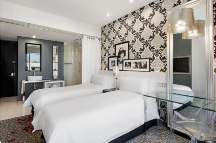 South Africa hotel room with two beds