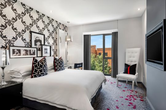 South Africa hotel room with one king bed