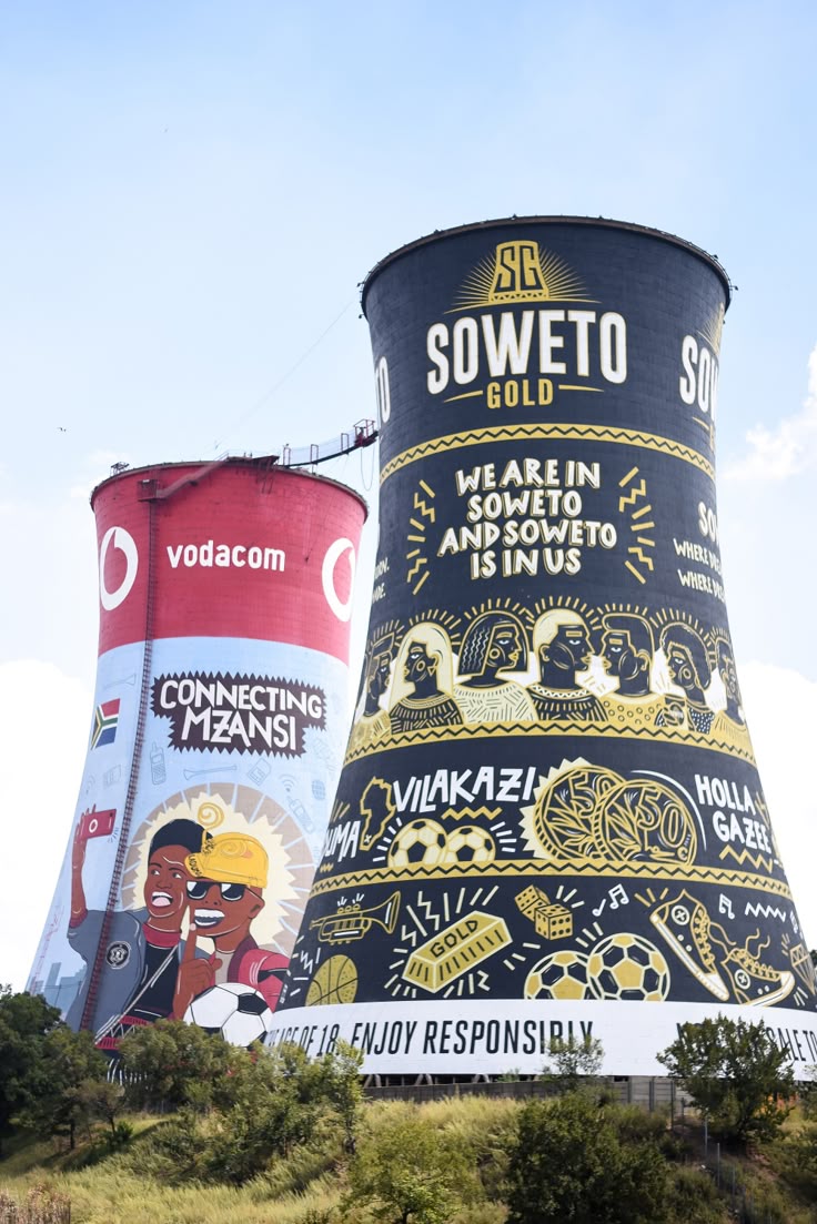 The colorful Soweto Towers in Johannesburg